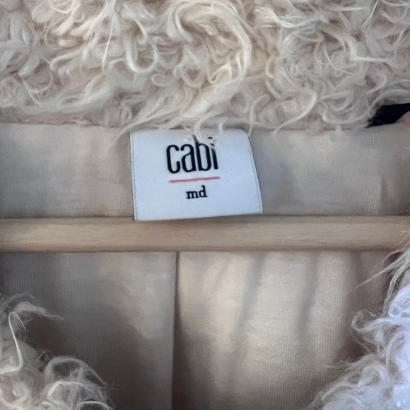 Cabi furry jacket cream color size Medium - Picture 4 of 14